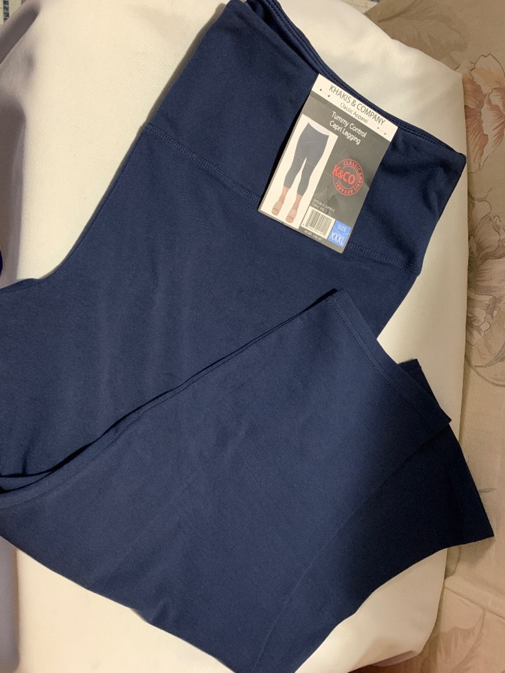 Khakis & Company Ink Blue Tummy Control Capri Legging - Size XXXL - NWT